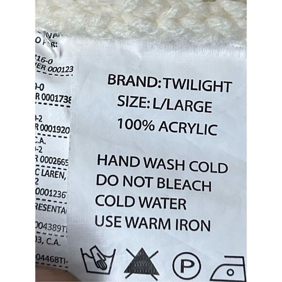 Twilight Short Sleeve Ivory Cream Cable Sweater Dress Size L - Picture 4 of 8